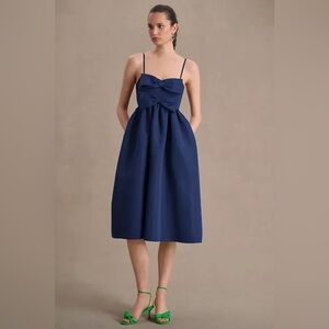 Anthropologie Sachin & Babi Sloane Double Bow Midi Dress size 0 hemmed worn once